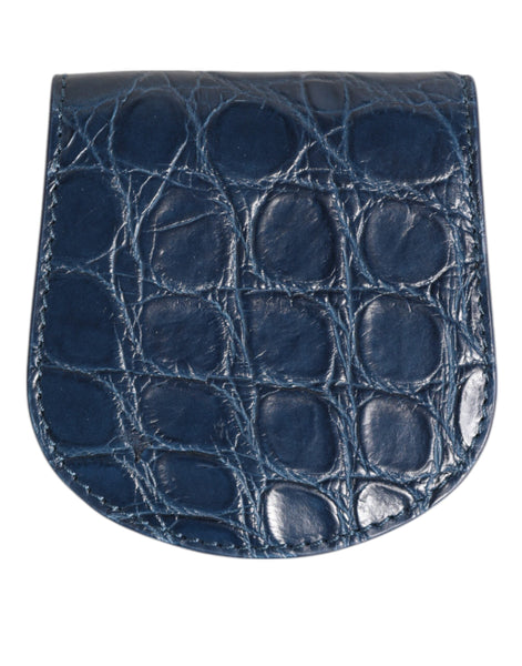 Dolce & Gabbana Blue Exotic Skin Coin Condom Case Holder Pocket Wallet Dolce & Gabbana