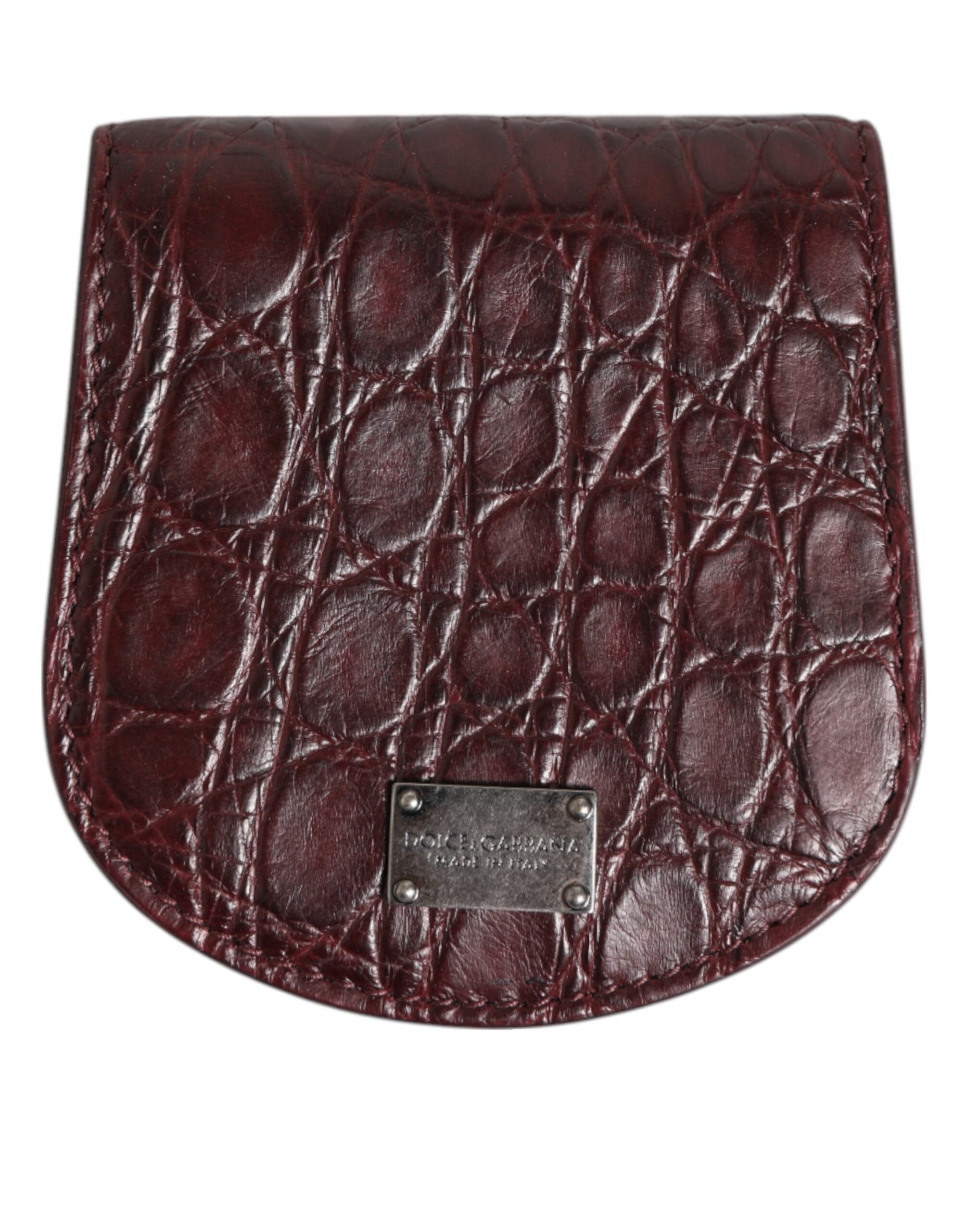 Dolce & Gabbana Burgundy Exotic Skin Coin Condom Case Holder Pocket Wallet Dolce & Gabbana