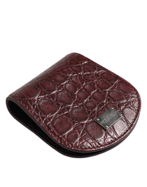 Dolce & Gabbana Burgundy Exotic Skin Coin Condom Case Holder Pocket Wallet Dolce & Gabbana