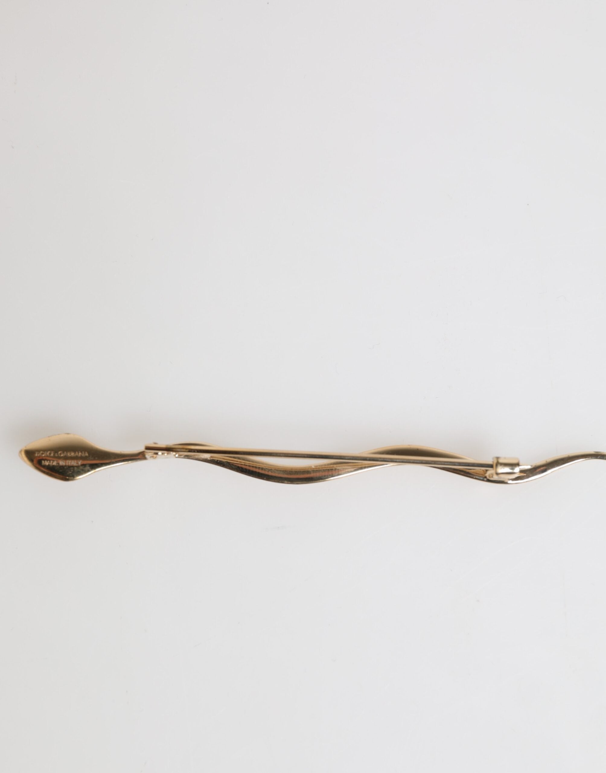 Dolce & Gabbana Gold Brass Red Crystal Spilla Serpente Mens Brooch Pin Dolce & Gabbana