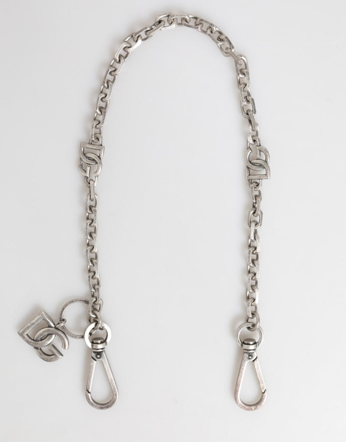 Dolce & Gabbana Silver Tone Brass DG Logo Detailing Chain Men Necklace Dolce & Gabbana