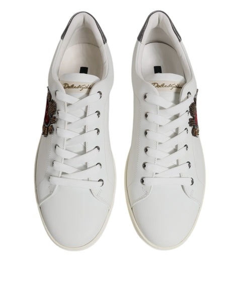 Dolce & Gabbana White Sacred Heart Men Low Top Sneakers Shoes Dolce & Gabbana