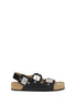Balenciaga Black Calf Leather Bos Taurus Flat Sandals Balenciaga