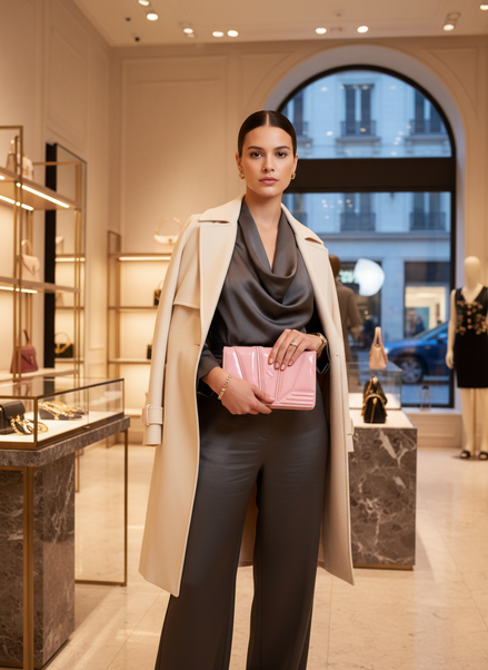 Ferrari Pink GT patent leather bag with chain Ferrari