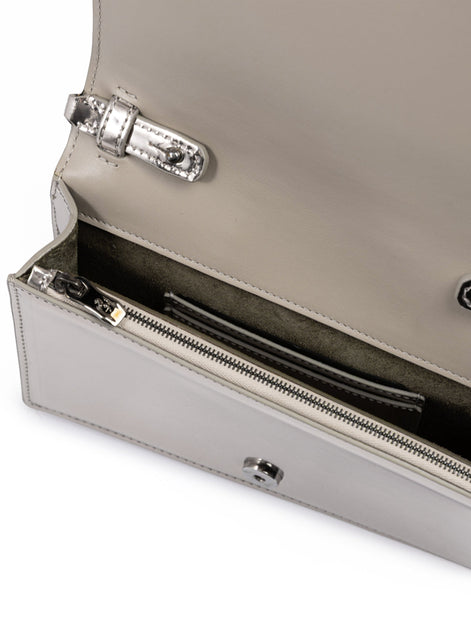 Ferrari Metal Silver GT patent leather bag with chain Ferrari