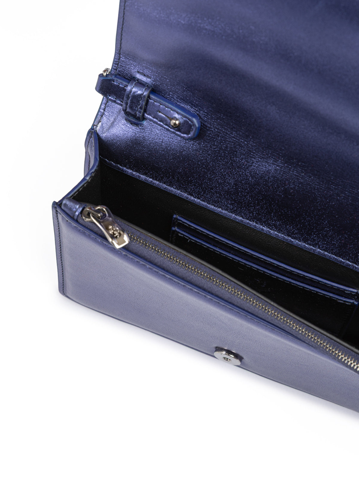 Ferrari Metal blue GT patent leather bag with chain Ferrari