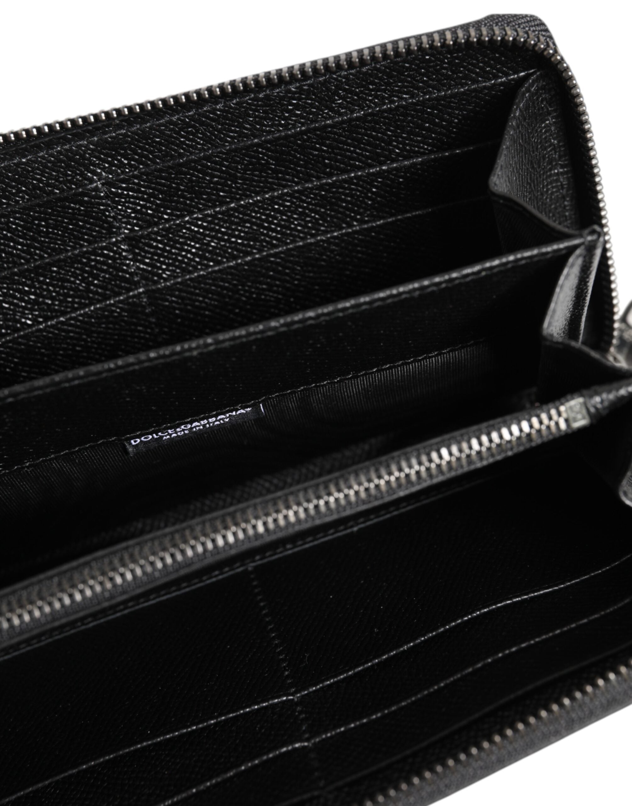 Dolce & Gabbana Black Leather #DGFAMILY Zipper Continental Mens Wallet Dolce & Gabbana