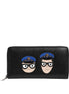 Dolce & Gabbana Black Leather #DGFAMILY Zipper Continental Mens Wallet Dolce & Gabbana