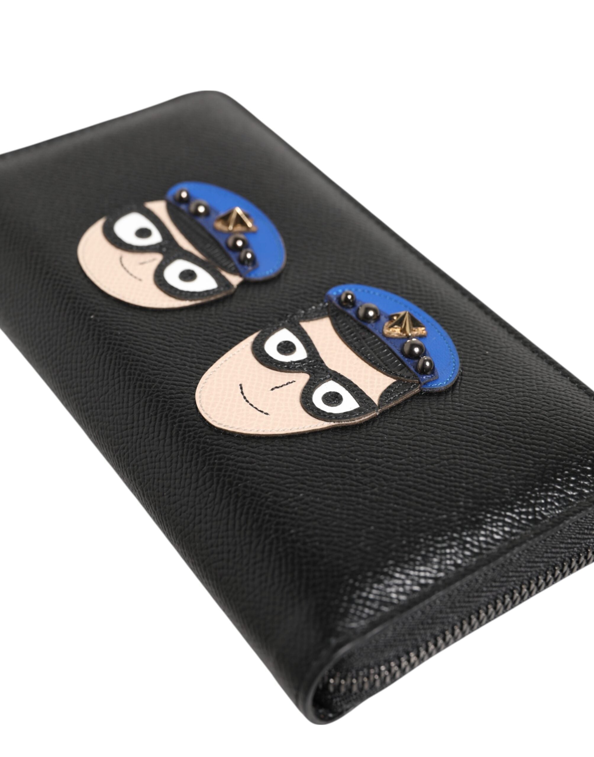 Dolce & Gabbana Black Leather #DGFAMILY Zipper Continental Mens Wallet Dolce & Gabbana
