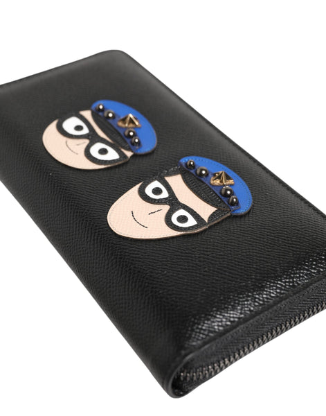 Dolce & Gabbana Black Leather #DGFAMILY Zipper Continental Mens Wallet Dolce & Gabbana