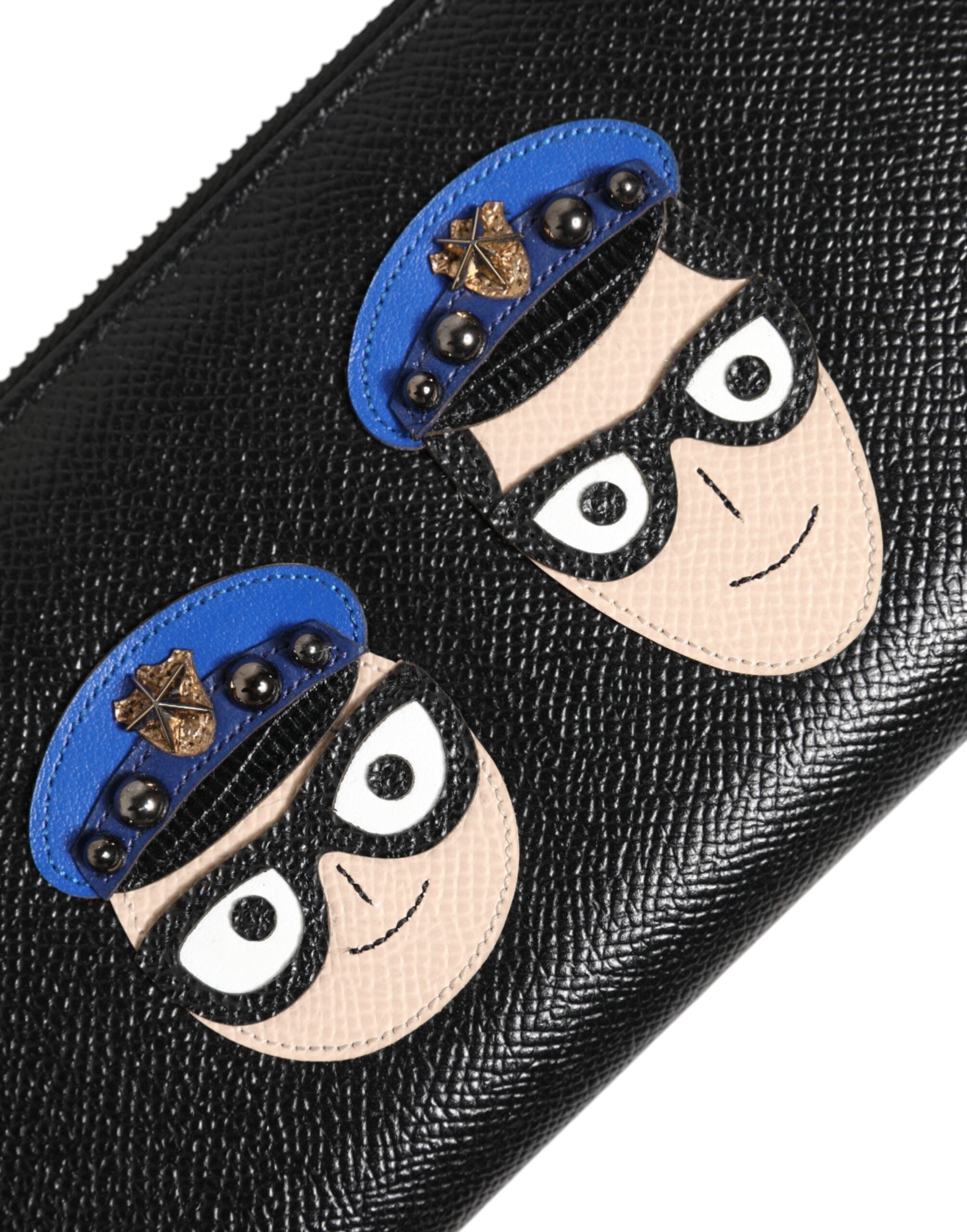 Dolce & Gabbana Black Leather #DGFAMILY Zipper Continental Mens Wallet Dolce & Gabbana