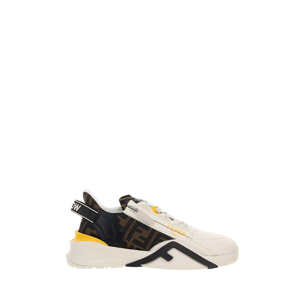 Fendi White Calf Leather Bos Taurus Athletic Sneakers Fendi
