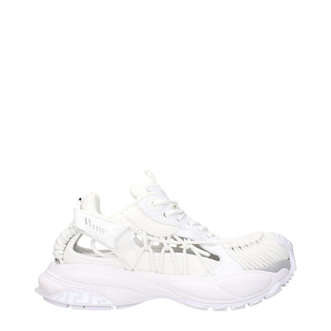Versace White Leather Athletic Sneakers Versace
