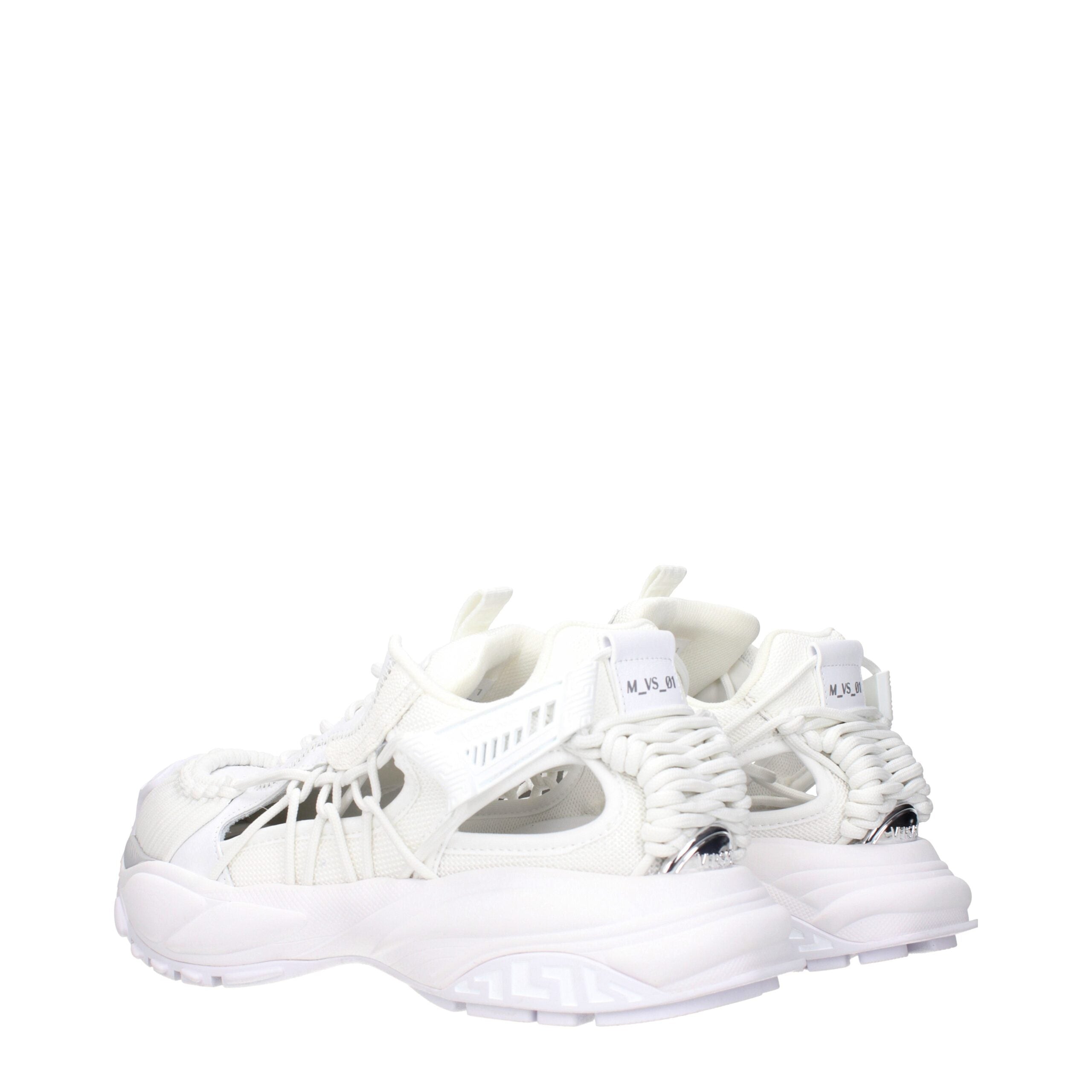 Versace White Leather Athletic Sneakers Versace