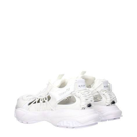 Versace White Leather Athletic Sneakers Versace