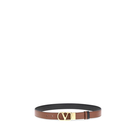 Valentino Garavani Brown Calf Leather Bos Taurus Regular Belt Valentino Garavani