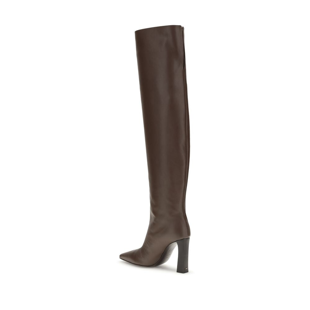 Giuseppe Zanotti Brown Leather Over The Knee Giuseppe Zanotti