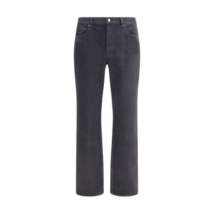 Saint Laurent Black Cotton Straight-Leg Jeans Saint Laurent