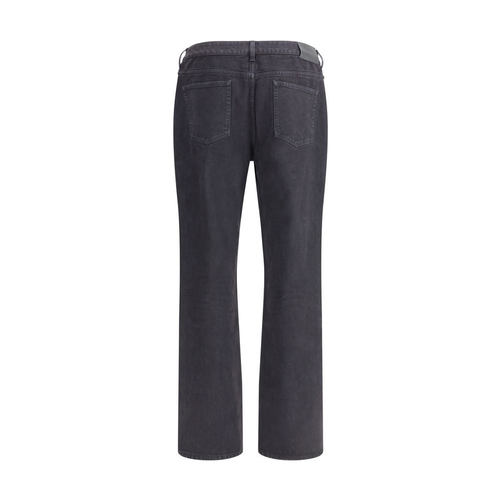 Saint Laurent Black Cotton Straight-Leg Jeans Saint Laurent