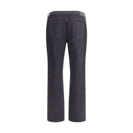 Saint Laurent Black Cotton Straight-Leg Jeans Saint Laurent