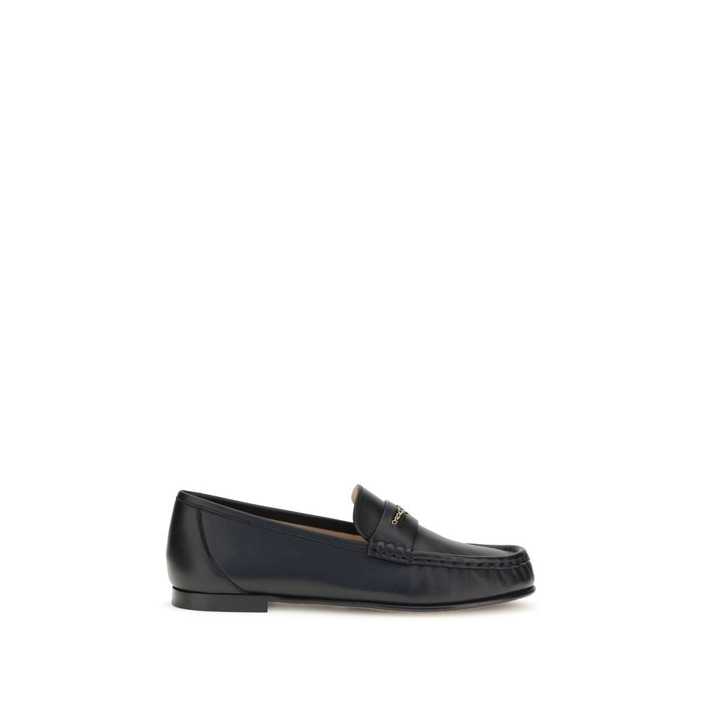 Chloé Black Calf Leather Bos Taurus Slip-On Loafers Chloé