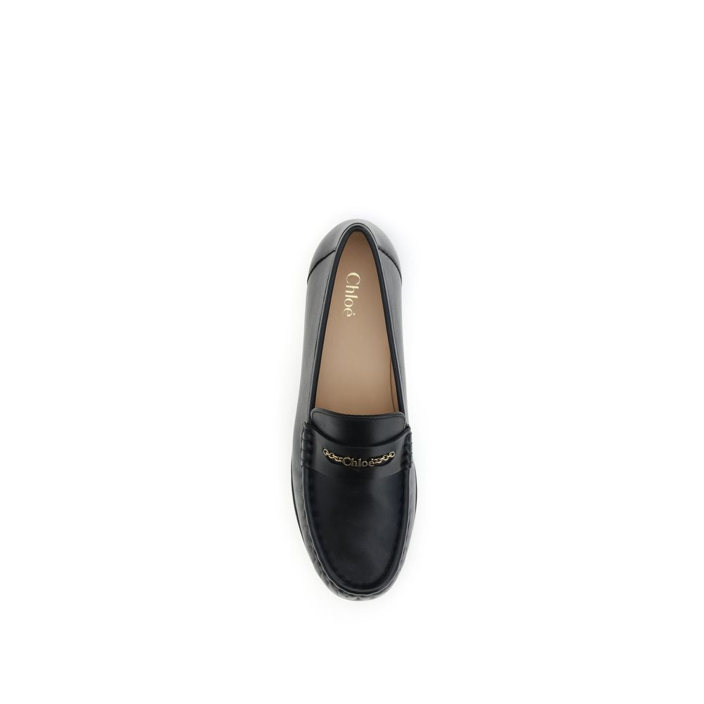 Chloé Black Calf Leather Bos Taurus Slip-On Loafers Chloé