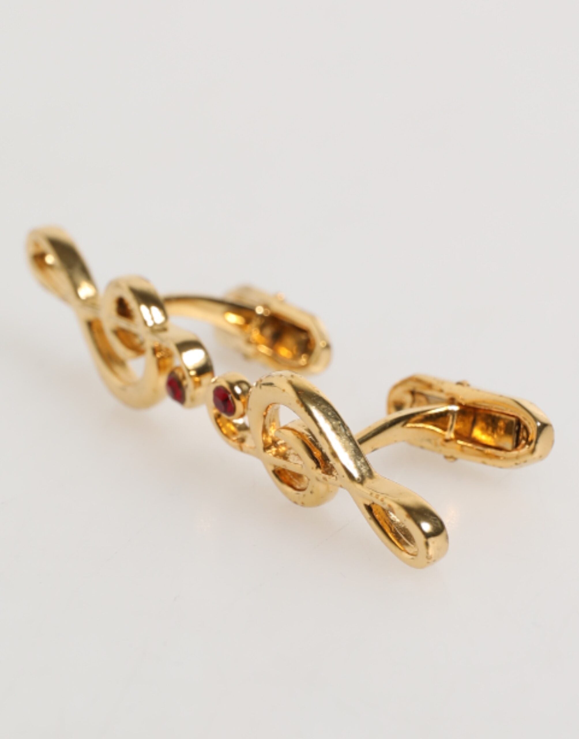 Dolce & Gabbana Gold Musical Note Metal Brass Pin Men Accessory Cufflinks Dolce & Gabbana