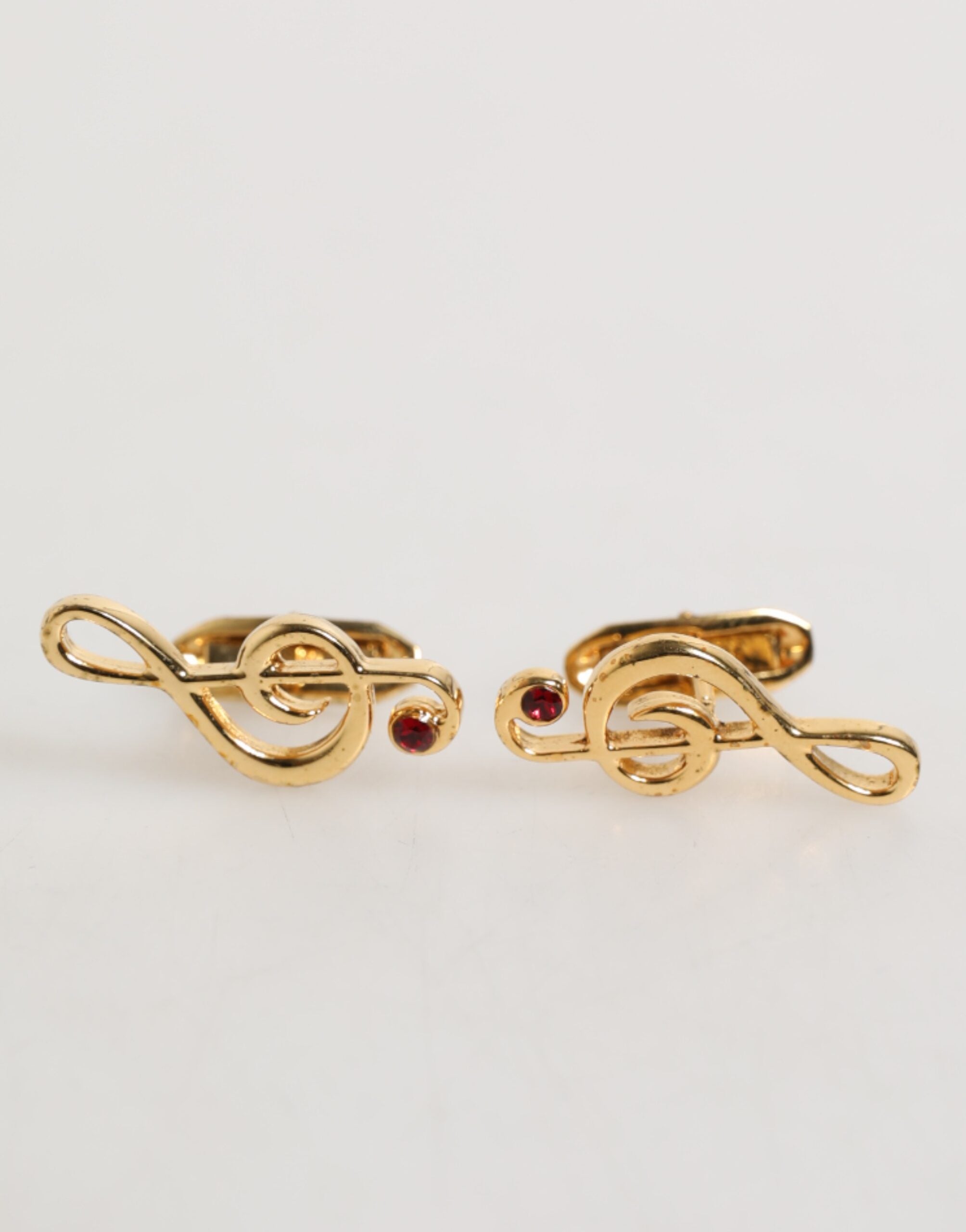 Dolce & Gabbana Gold Musical Note Metal Brass Pin Men Accessory Cufflinks Dolce & Gabbana