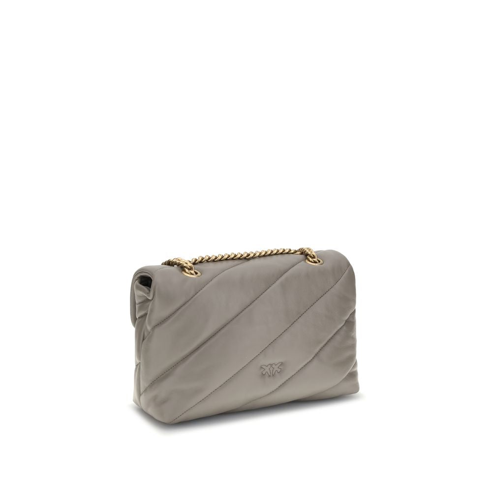 PINKO Gray Calf Leather Bos Taurus Shoulder Bag PINKO
