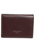 Dolce & Gabbana Leather Embossed Logo Trifold Men Card Holder Dark Brown Dolce & Gabbana