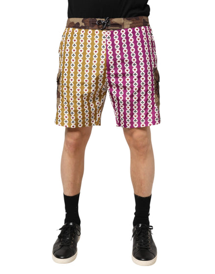 Dolce & Gabbana Multicolor Playing Card Camouflage Shorts Swimwear Dolce & Gabbana