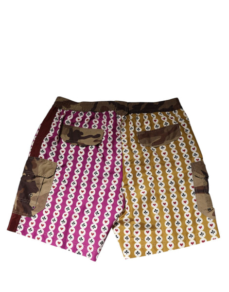 Dolce & Gabbana Multicolor Playing Card Camouflage Shorts Swimwear Dolce & Gabbana