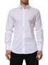 Dolce & Gabbana White Cotton GOLD Long Sleeves Formal Men Shirt Dolce & Gabbana