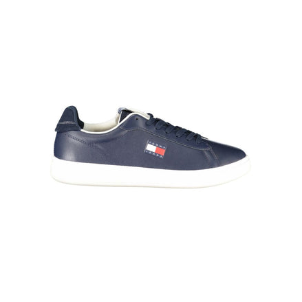 Tommy Hilfiger Blue Leather Men Sneaker Tommy Hilfiger