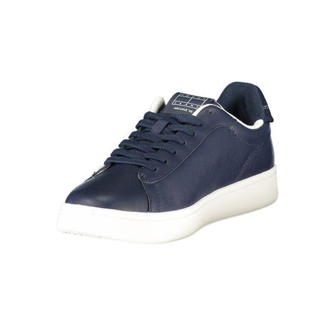 Tommy Hilfiger Blue Leather Men Sneaker Tommy Hilfiger
