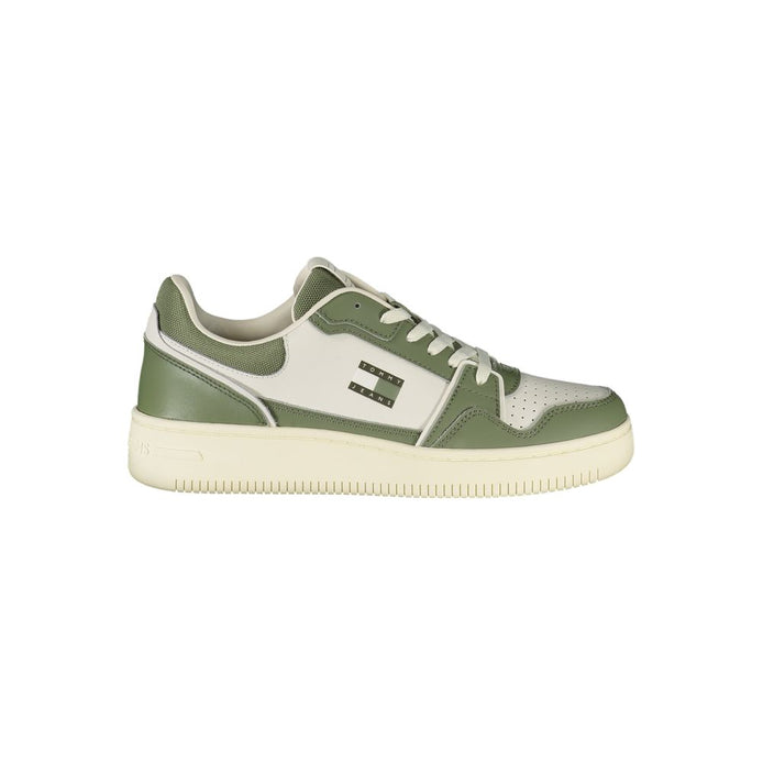Tommy Hilfiger Green Leather Men Sneaker Tommy Hilfiger