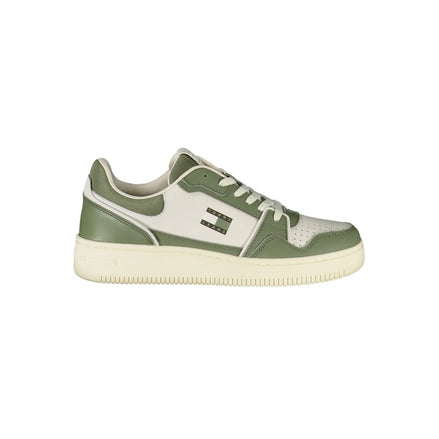 Tommy Hilfiger Green Leather Men Sneaker Tommy Hilfiger