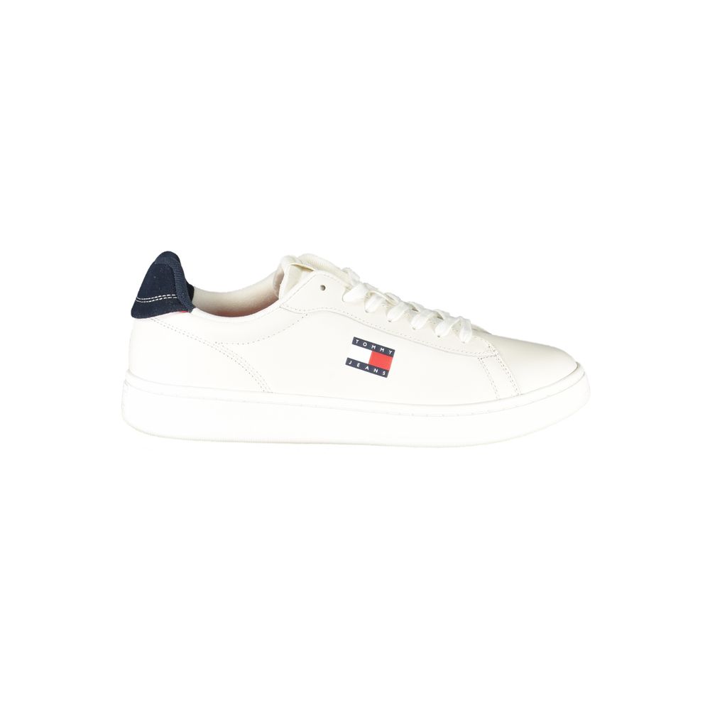 Tommy Hilfiger White Leather Men Sneaker Tommy Hilfiger