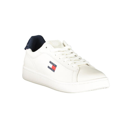 Tommy Hilfiger White Leather Men Sneaker Tommy Hilfiger