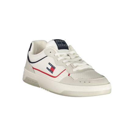 Tommy Hilfiger White Leather Men Sneaker Tommy Hilfiger