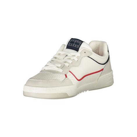 Tommy Hilfiger White Leather Men Sneaker Tommy Hilfiger
