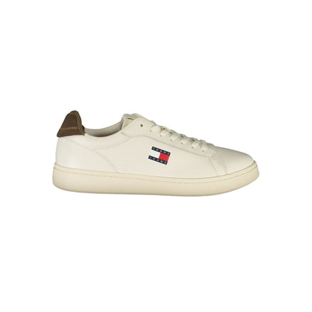 Tommy Hilfiger White Leather Men Sneaker Tommy Hilfiger