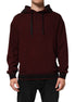 Dolce & Gabbana Burgundy Cotton Plaid Lined Men Hoodie Sweater Dolce & Gabbana