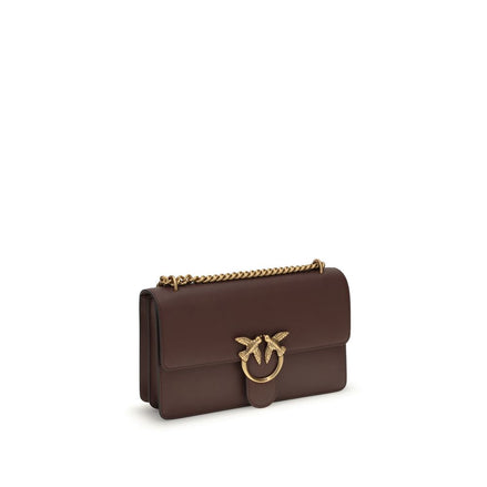 PINKO Brown Calf Leather Bos Taurus Shoulder Bag PINKO