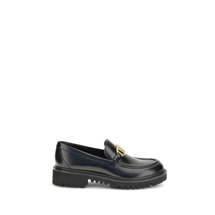 Valentino Garavani Black Leather Slip-On Loafers Valentino Garavani