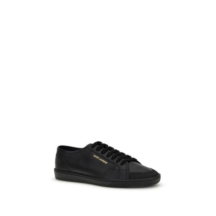 Saint Laurent Black Calf Leather Bos Taurus Low Top Sneakers Saint Laurent