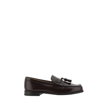 Prada Brown Calf Leather Bos Taurus Slip-On Loafers Prada