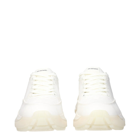 Max Mara White Fabric Chunky Sneakers Max Mara