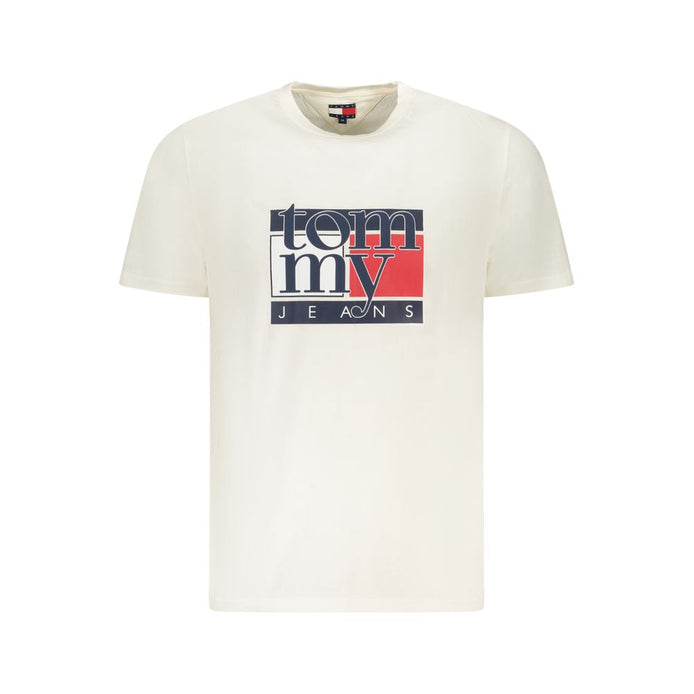 Tommy Hilfiger White Cotton Men T-Shirt Tommy Hilfiger