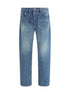 Saint Laurent Blue Cotton Straight-Leg Jeans Saint Laurent